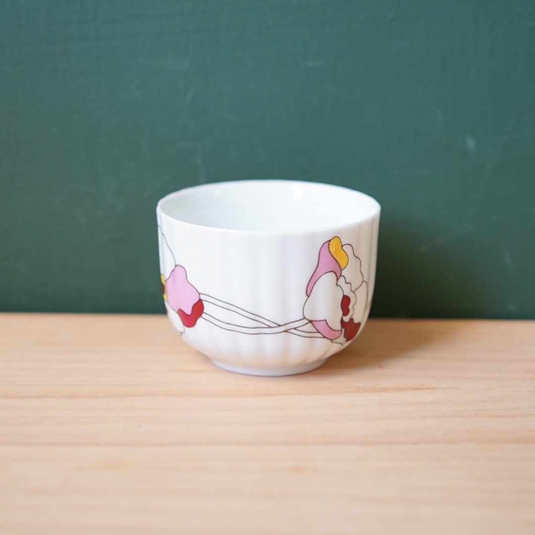 【北极二手杂货】近新 早期 AOKO 茶杯 花形线条 礼物 居家摆饰 - 茶具/茶杯 - 瓷 粉红色