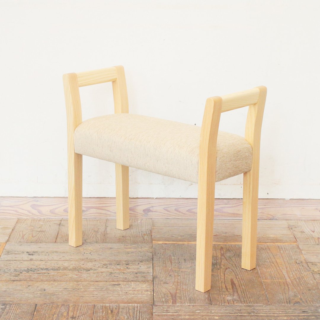 Entrance Stool double arm type【Wood frame】Natural【Fabric】Camel - 椅子/沙发 - 木头 咖啡色