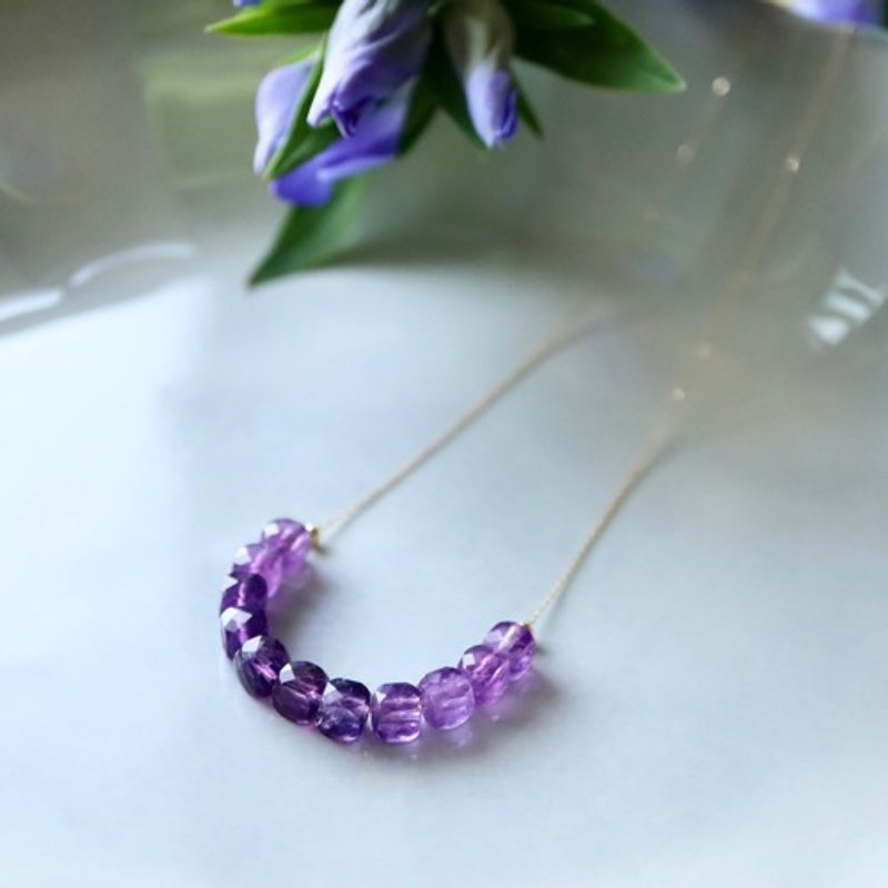 [Sot to] K10黄金 方形紫水晶 项链 - 项链 - 宝石 