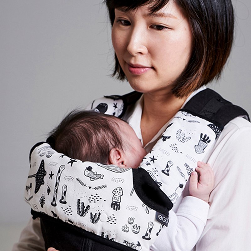 背巾口水巾套组 | 大海趣 (口水垫 背带口水巾) - 围嘴/口水巾 - 棉．麻 白色