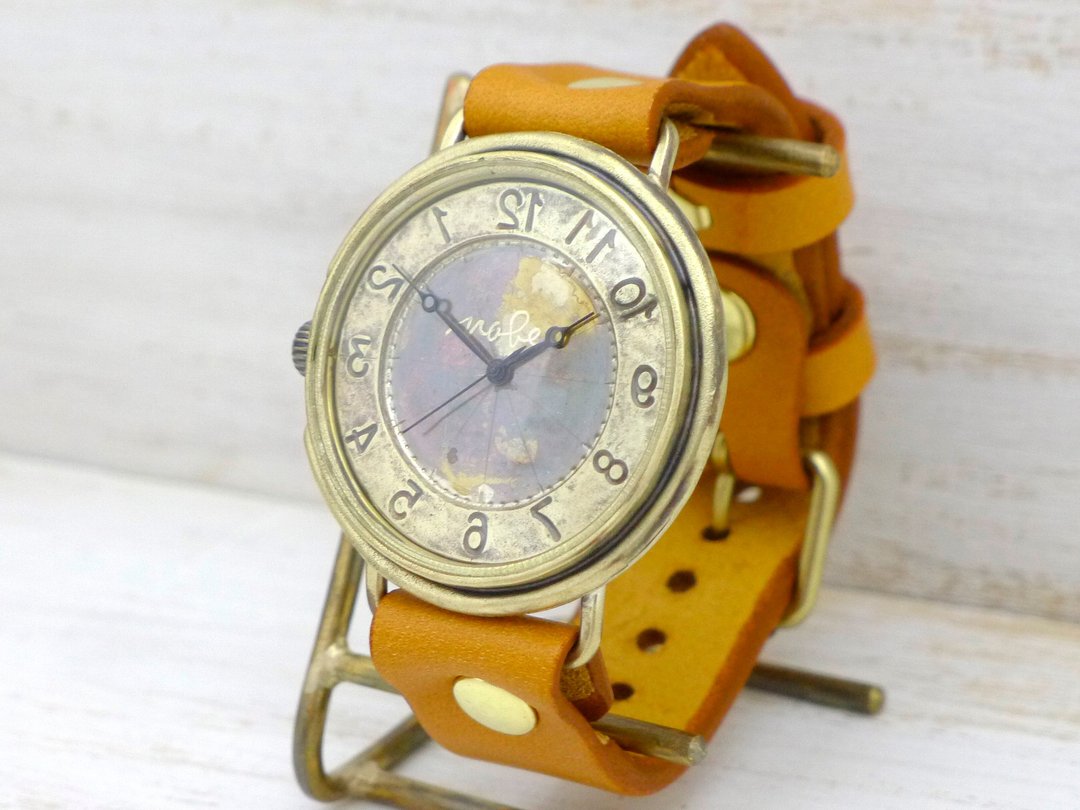 Handmade watch reverse rotation model GIGANT-B-Rev 42mm Brass reverse rotation model (JUM129Rev) - 女表 - 铜/黄铜 金色