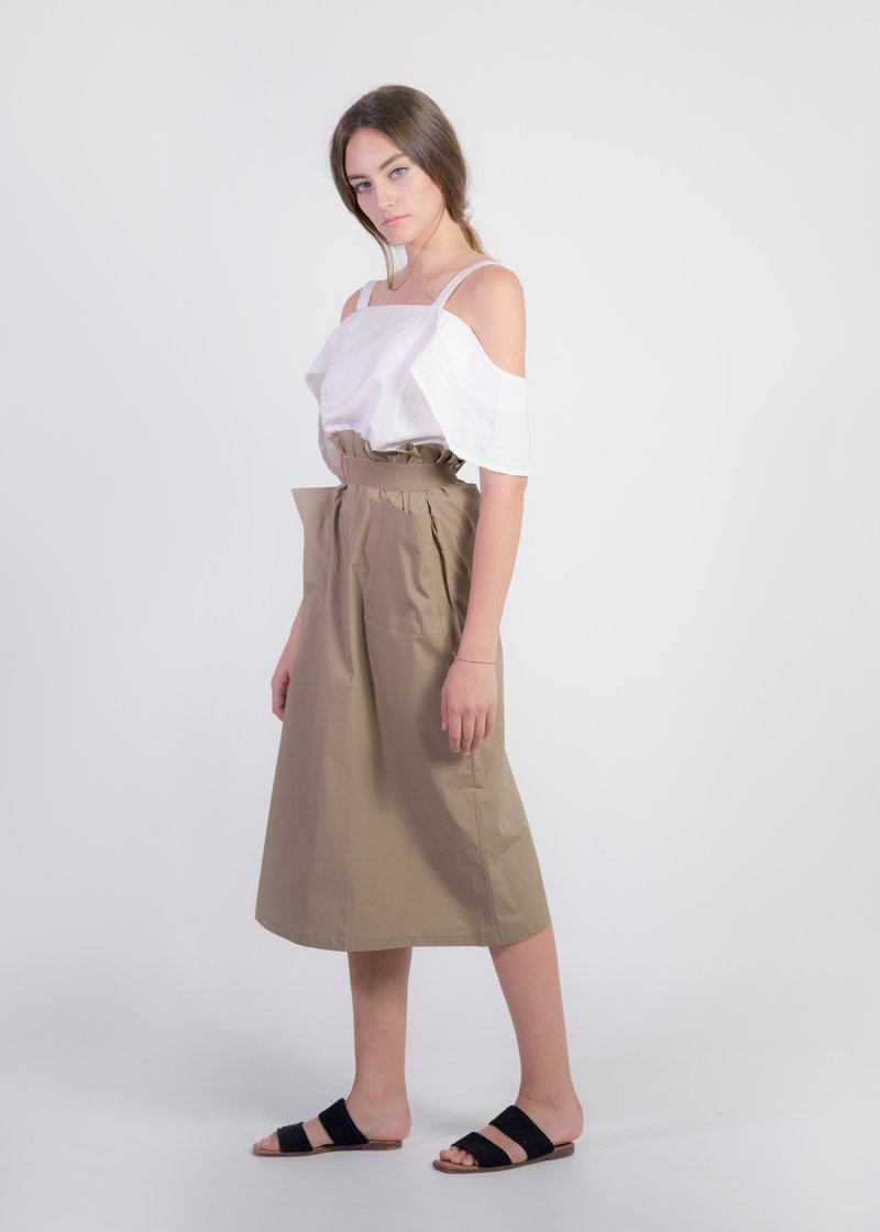 高腰花苞裙 - 女装上衣 - 其他材质 金色