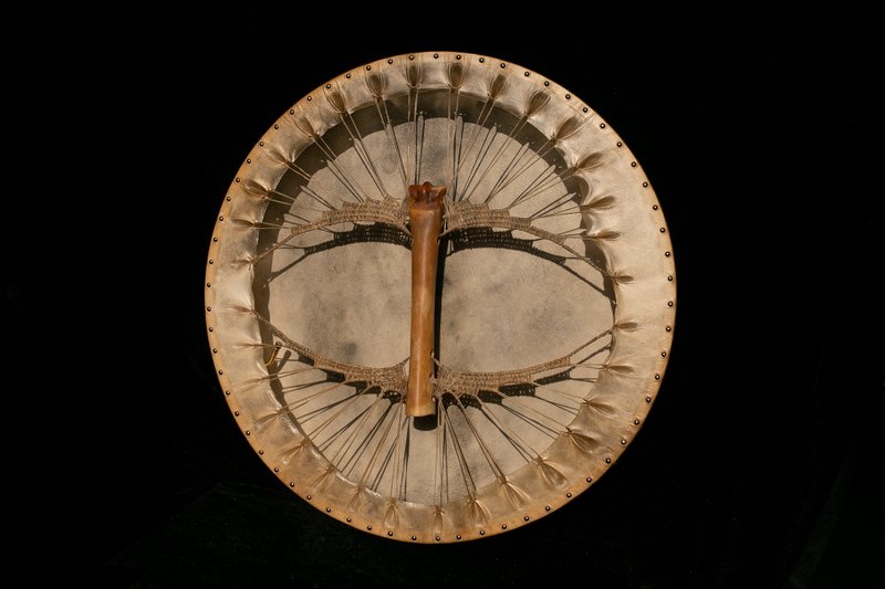Shaman Drum 仪式鼓 兽骨握把 native drum 羽翼状 手工编织 传统 - 吉他/乐器 - 其他材质 