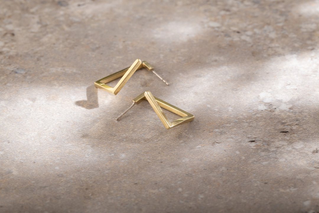 Constructivism 结构主义2号 斜方耳环 Earrings No.2 - 耳环/耳夹 - 纯银 银色