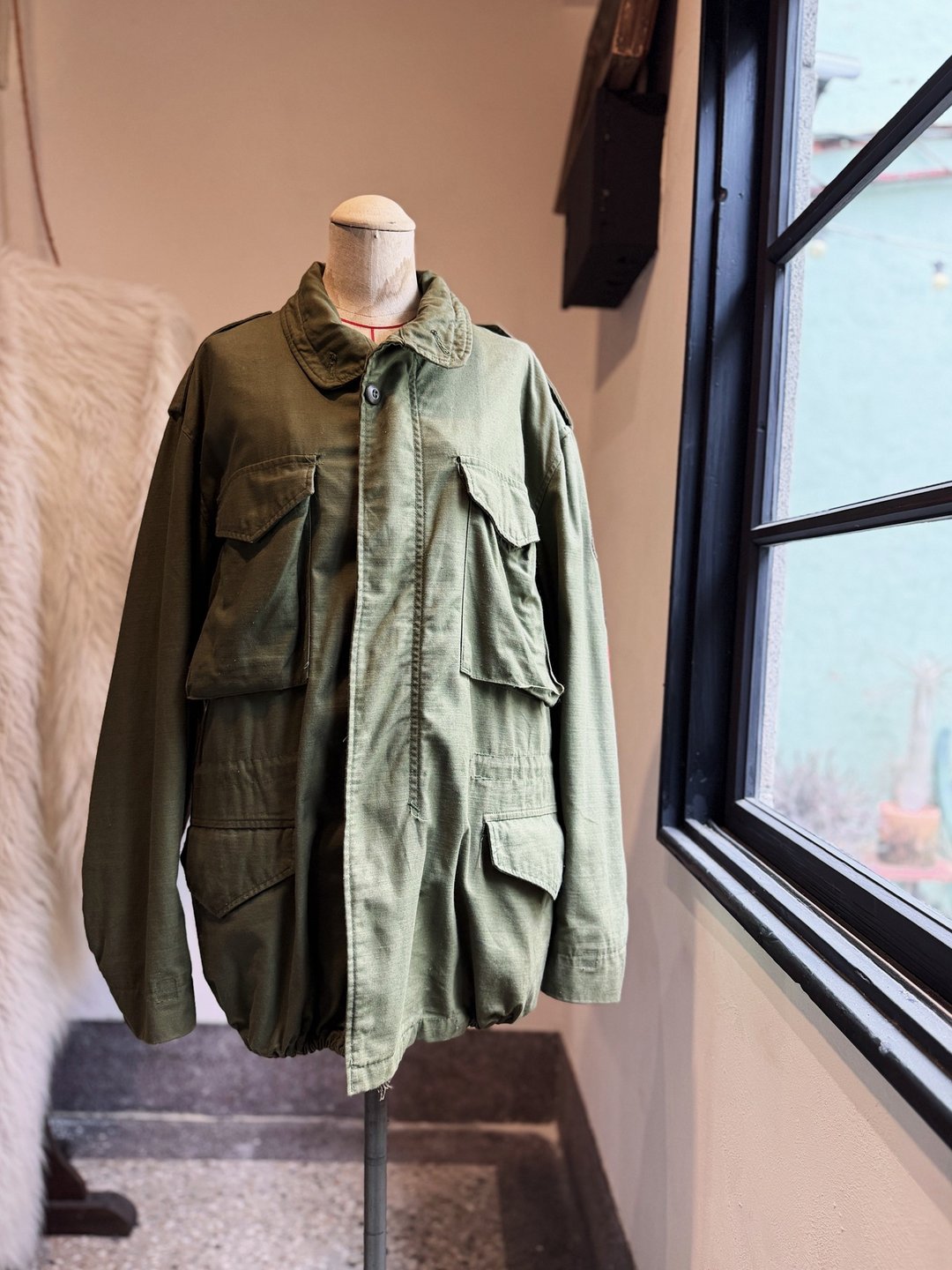 6-70s U.S M65 jacket 军绿色宽大 公发 经典美军外套 英国国旗 - 男装外套 - 棉 绿色