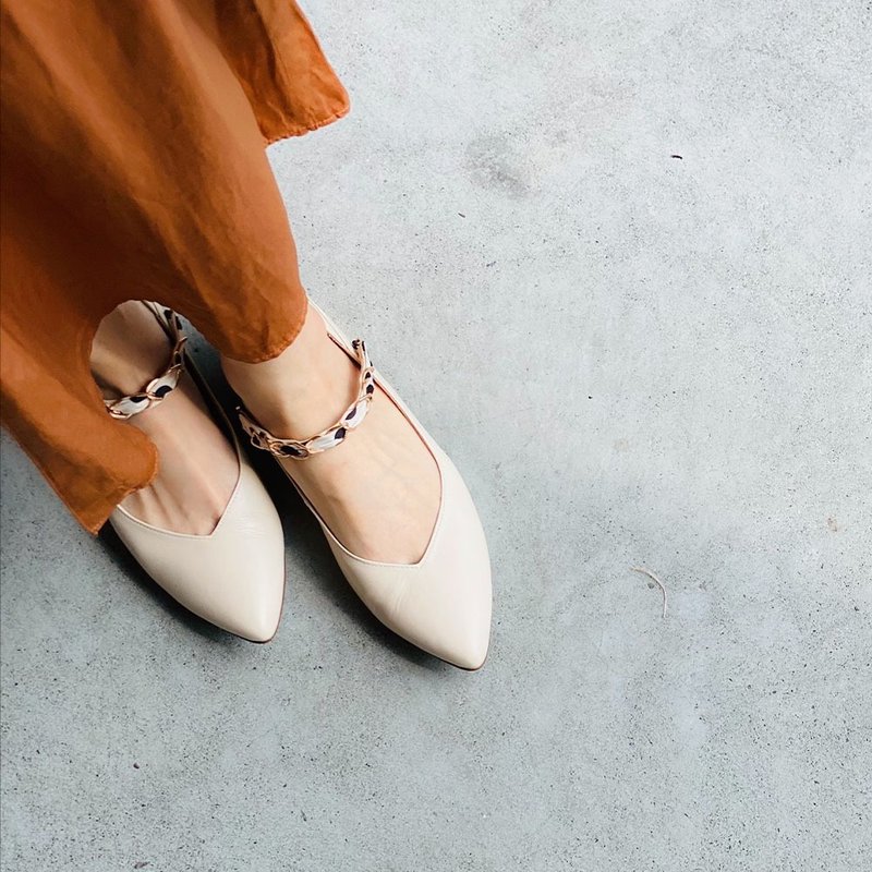 玛莉喝珍奶 尖头2穿玛莉珍鞋 - 芭蕾鞋/娃娃鞋 - 真皮 