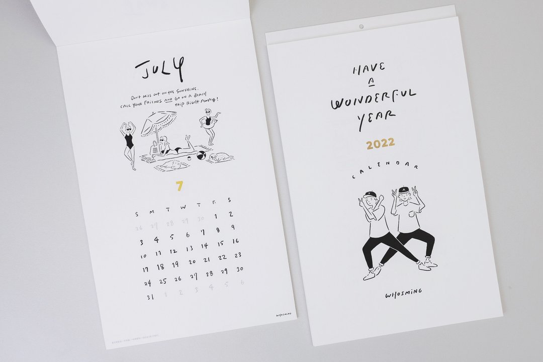 WHOSMiNG - HAVE A WONDERFUL YEAR 2022月历 - 年历/台历 - 纸 白色