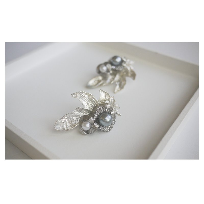 热带花丛-银 | 马尾勾 | pony hook - 发饰 - 其他材质 银色