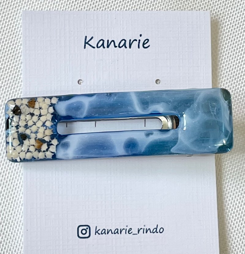 海洋系列-星砂波浪发夹 - 发饰 - 树脂 蓝色