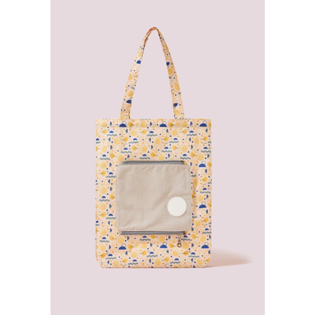 Soin Sewing 所以相缝 - 独家花色柔揉袋 -趣味几何 - 化妆包/杂物包 - 聚酯纤维 黄色