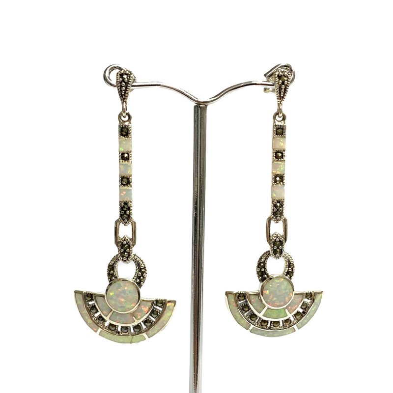 Egyptian Wallace Simpson Gilson Set Pendant and Earrings 925 Sterling Silver - 耳环/耳夹 - 纯银 银色