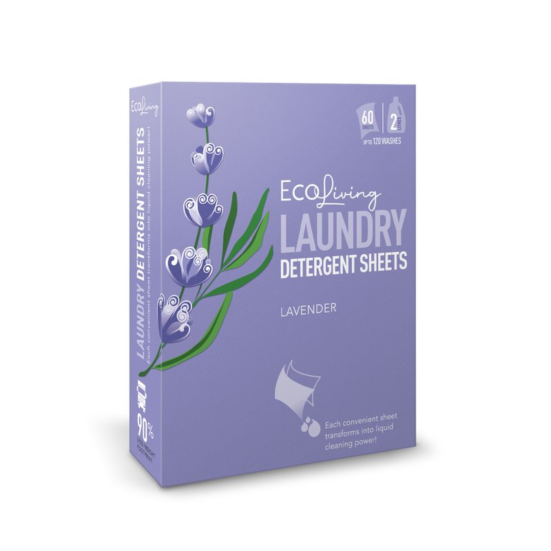 Eco Living - 环保天然薰衣草味洗衣纸-60片装 - 衣物清洁 - 其他材质 多色