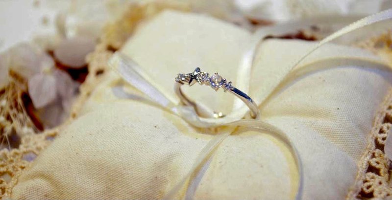 月光石星线戒纯色 - 戒指 - 纯银 多色