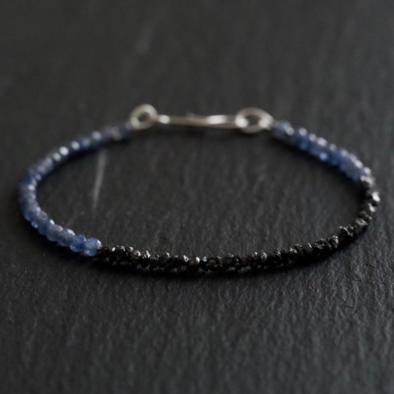 Black Rough Diamond & Sapphire Bracelet - 手链/手环 - 宝石 蓝色