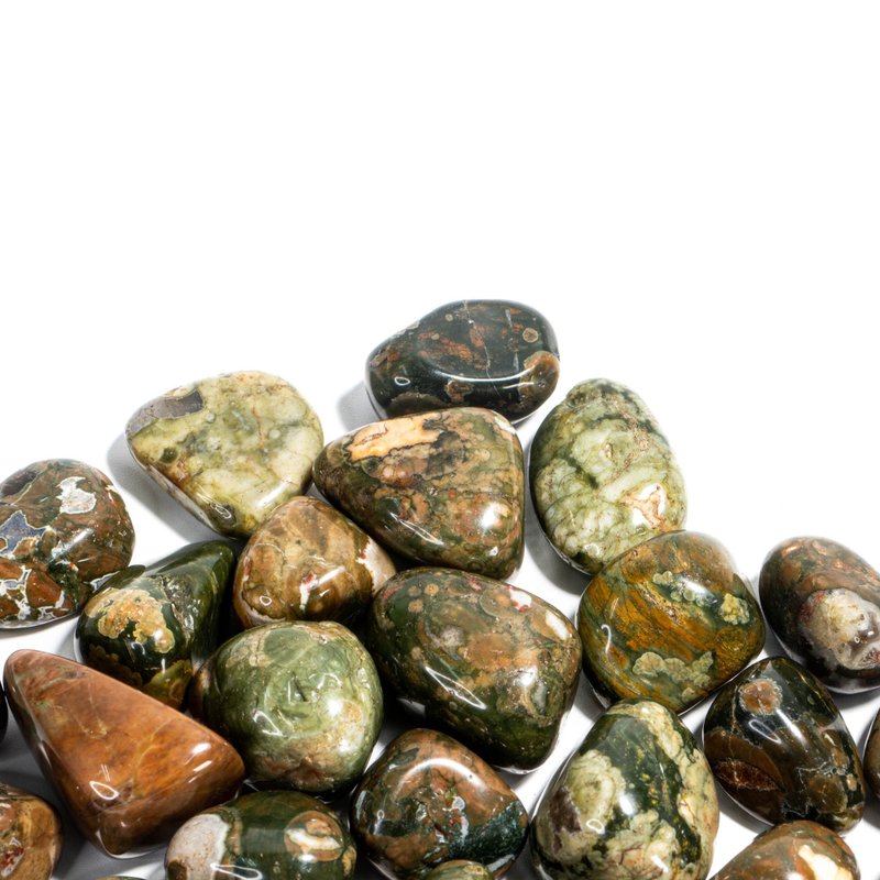 滚石系列-雨林碧玉 200g - 摆饰 - 半宝石 绿色