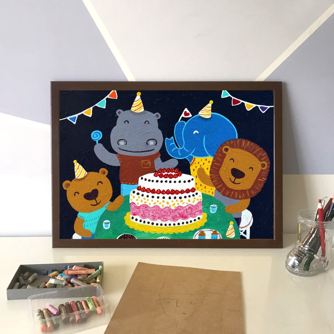 kami插画拼图-生日派对 /不含框 - 拼图 - 纸 