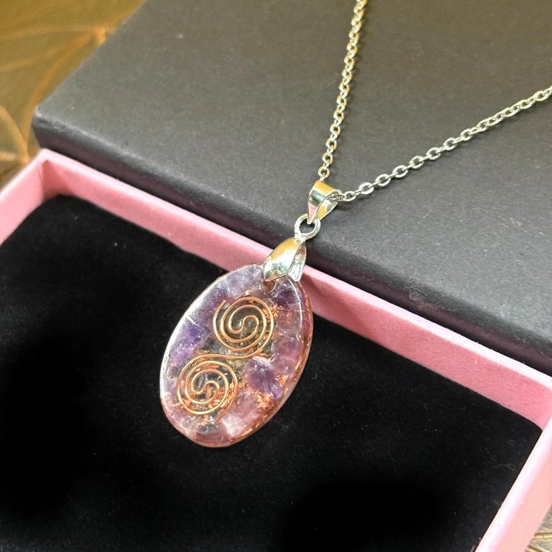 超七水晶螺旋奥刚项链 - 项链 - 水晶 紫色