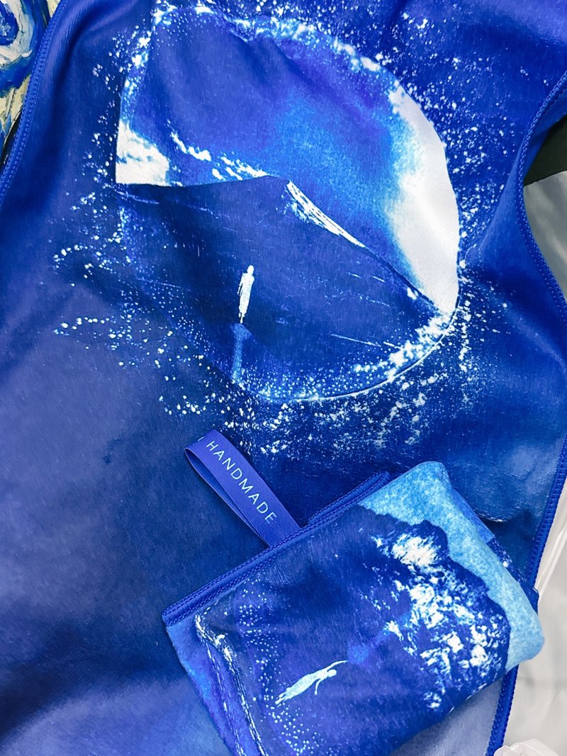 蓝晒日本展 香港X日本蓝晒图 多用途长毛巾 - 卡片/明信片 - 其他材质 蓝色