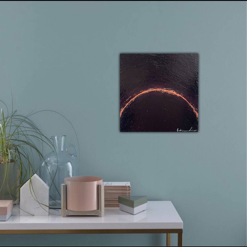 Abstract painting, contemporary art, interior art, 10.7 x 10.7 inches - 插画/绘画/写字 - 压克力 黑色