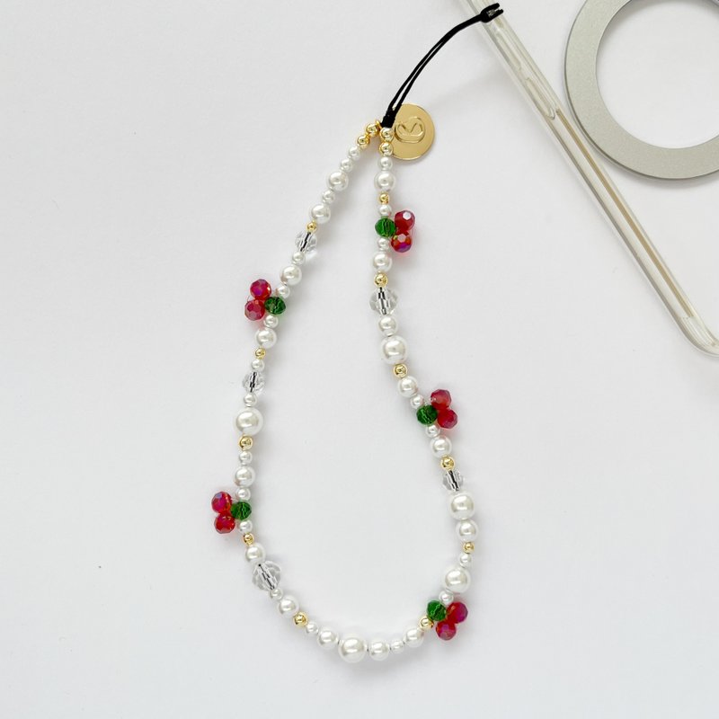 法式樱桃珍珠手机链 - 手机配件 - 塑料 