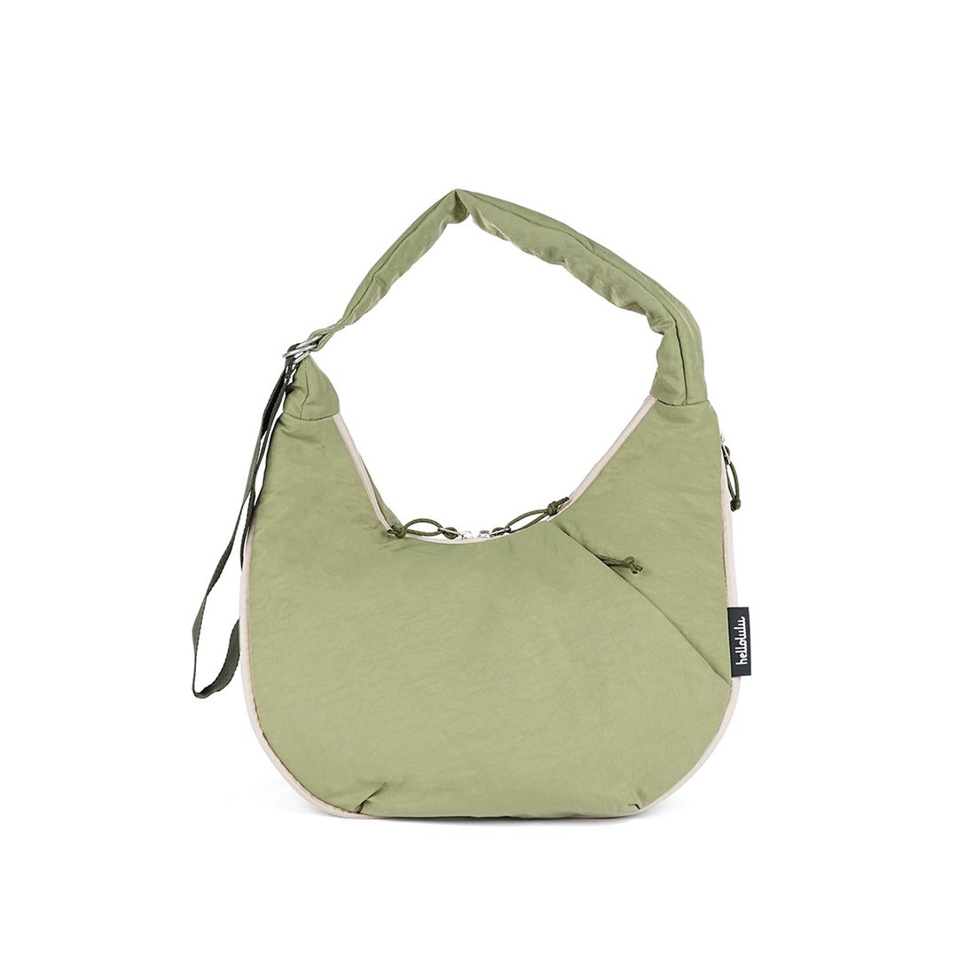 【FW25全新Wander系列】ZION 可扩展半月包 斜背包 (草绿色) - 侧背包/斜挎包 - 环保材料 绿色