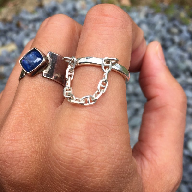 MIH 金工首饰 | 爱链 爱恋 纯银 戒指 sterling silver ring - 戒指 - 其他金属 银色