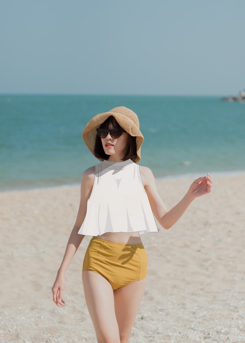 Vest-White and TOKKI - summer2021 / Swimwear - 女装泳衣/比基尼 - 其他材质 多色