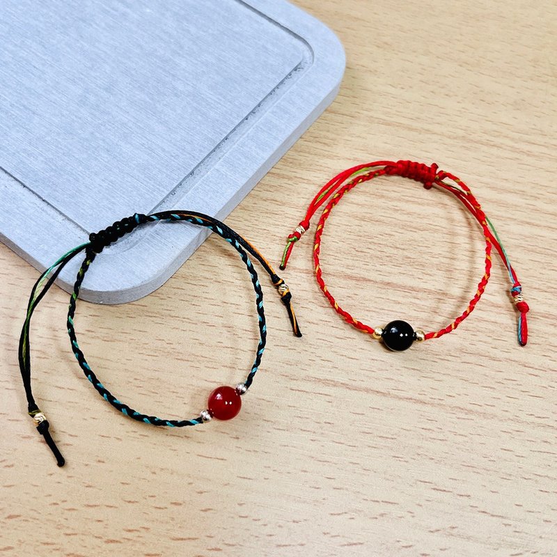 福气玛瑙编织手链  法国奶奶系列 蜡线 - 手链/手环 - 其他材质 多色