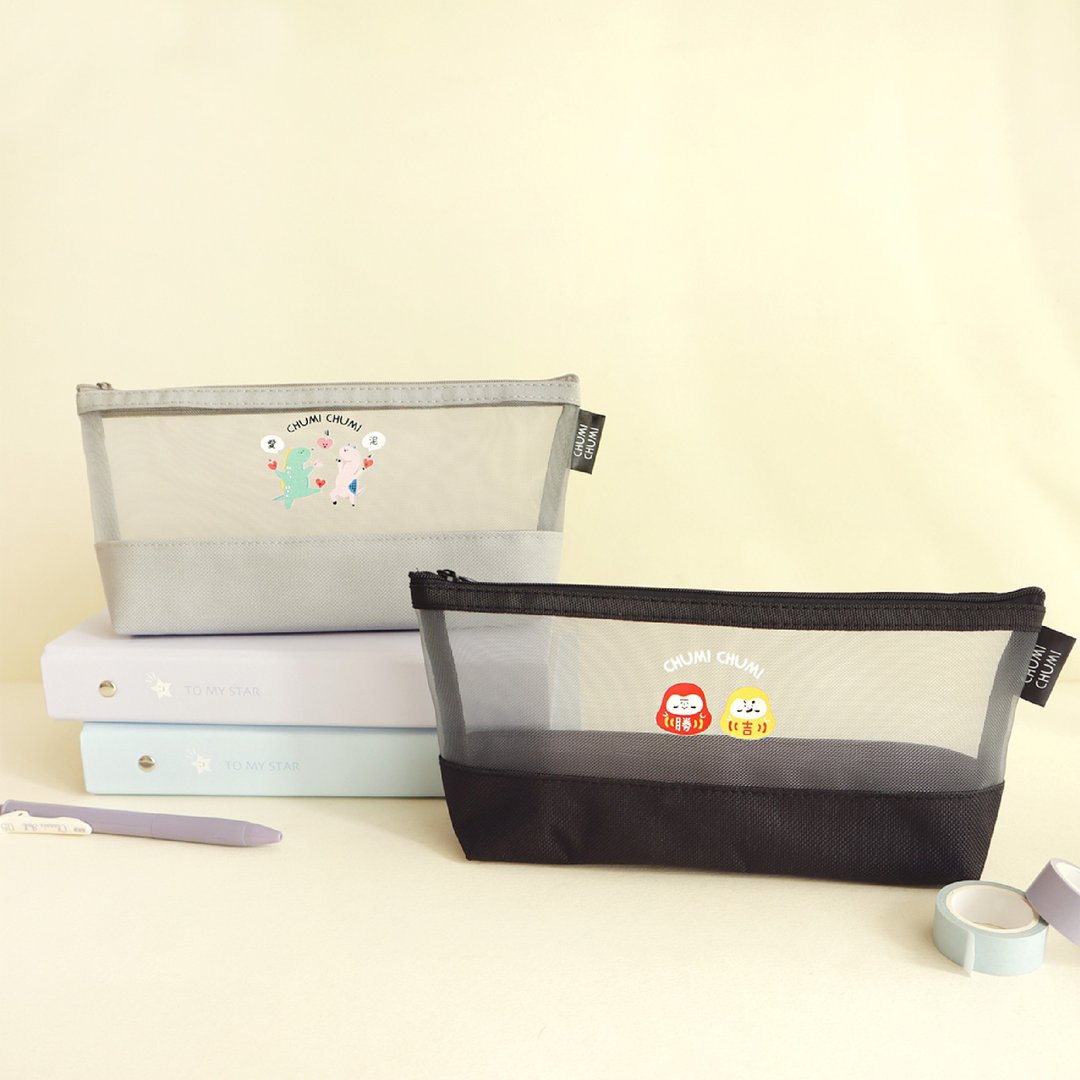 促咪促咪 / 纱网三角笔袋 (2 色) SPC-364 铅笔盒 笔袋 - 铅笔盒/笔袋 - 塑料 