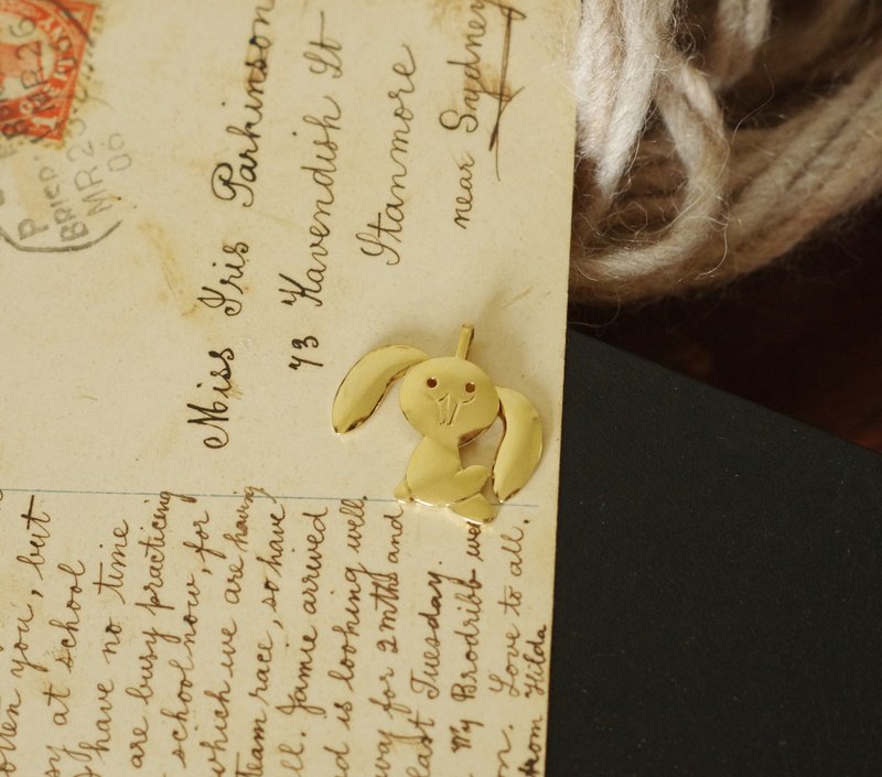 老又好古董珠宝 金色小兔子动物坠子 CH149 - 项链 - 其他金属 金色