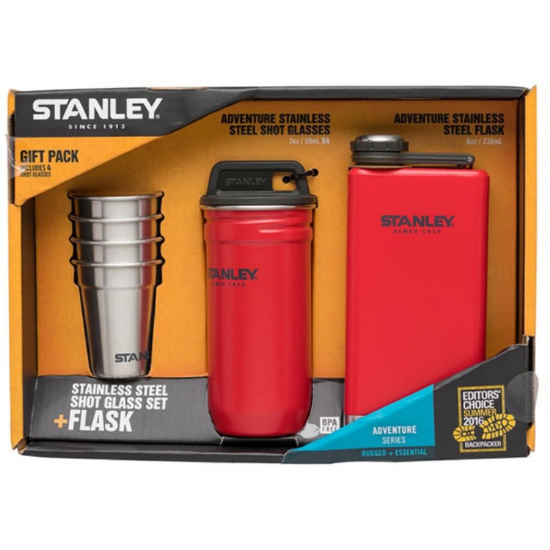 STANLEY 冒险系列 酒壶礼盒组 / 圣诞红 - 水瓶/水壶 - 不锈钢 红色