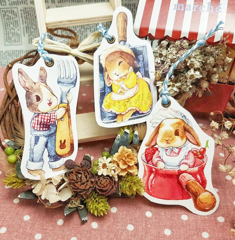 厨房兔小书卡-锅子组合-1组3张 - 书签 - 纸 多色