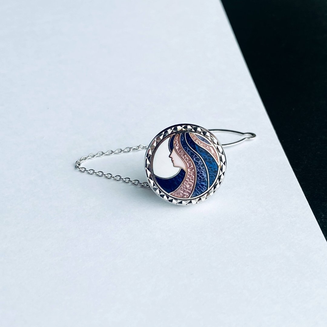 Profile [Amethyst Amethyst] Cloisonne tie tack lapel pin red copper metal cloisonne - 领带/领带夹 - 其他材质 紫色