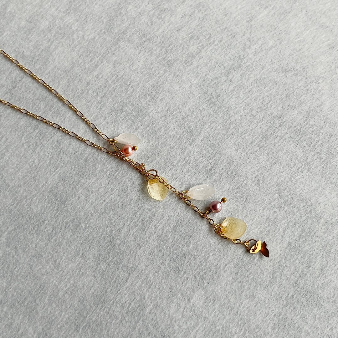 o飞花令o  紫阳花项链⋯真花饰品⋯绣球花  新娘饰品 14kgf- - 项链 - 植物．花 粉红色