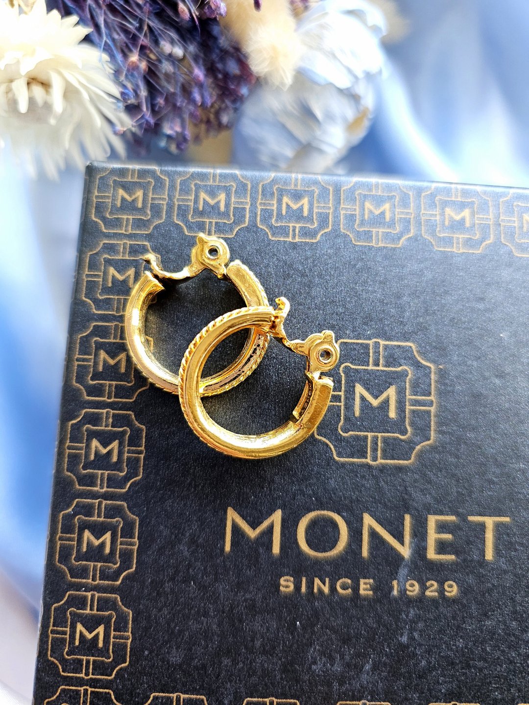 MONET金绳C型摩登夹式耳环/Vintage美国西洋古董饰品 - 耳环/耳夹 - 其他金属 
