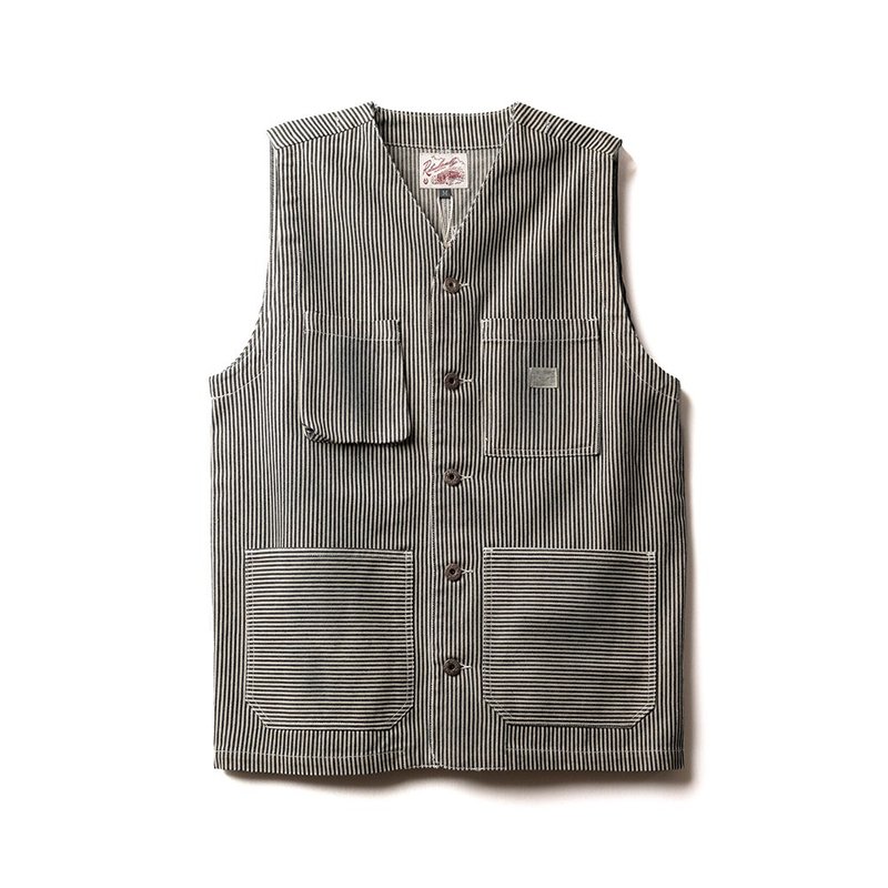 Hickory Work Vest - 条纹 Hickory - 男装背心 - 棉．麻 