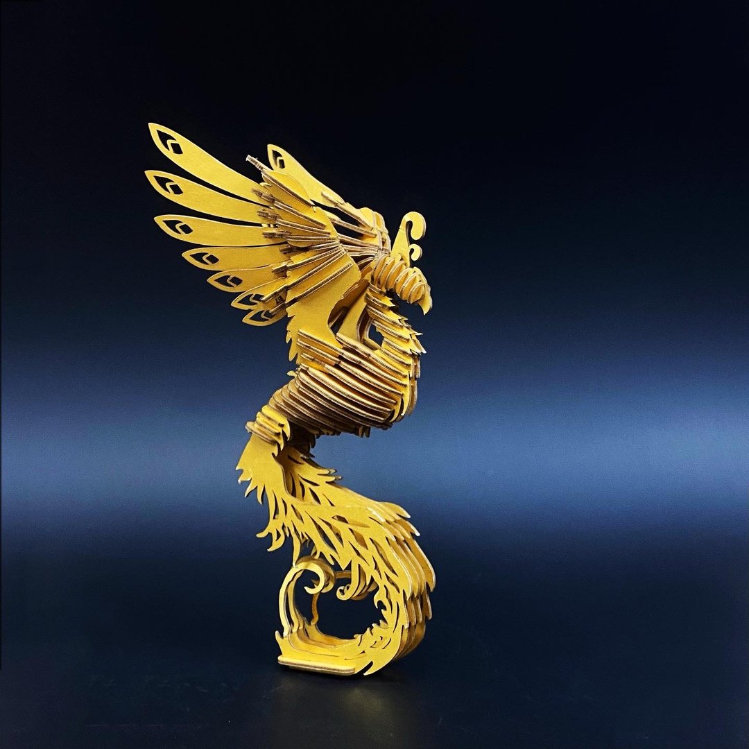 招财金鳯凰  DIY手作 开运摆饰 金色 - 木工/竹艺/纸艺 - 纸 金色
