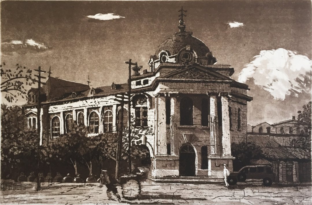 原作版画-台中市役所-潘孟尧 - 海报/装饰画/版画 - 纸 咖啡色