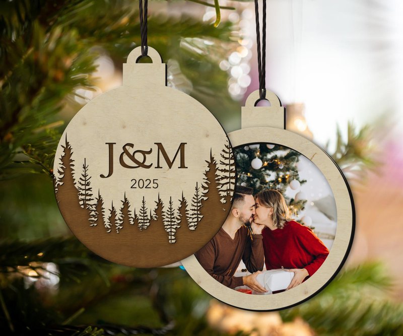 个人化圣诞树装饰 相框 家庭装饰标志 - 画框/相框 - 木头 红色