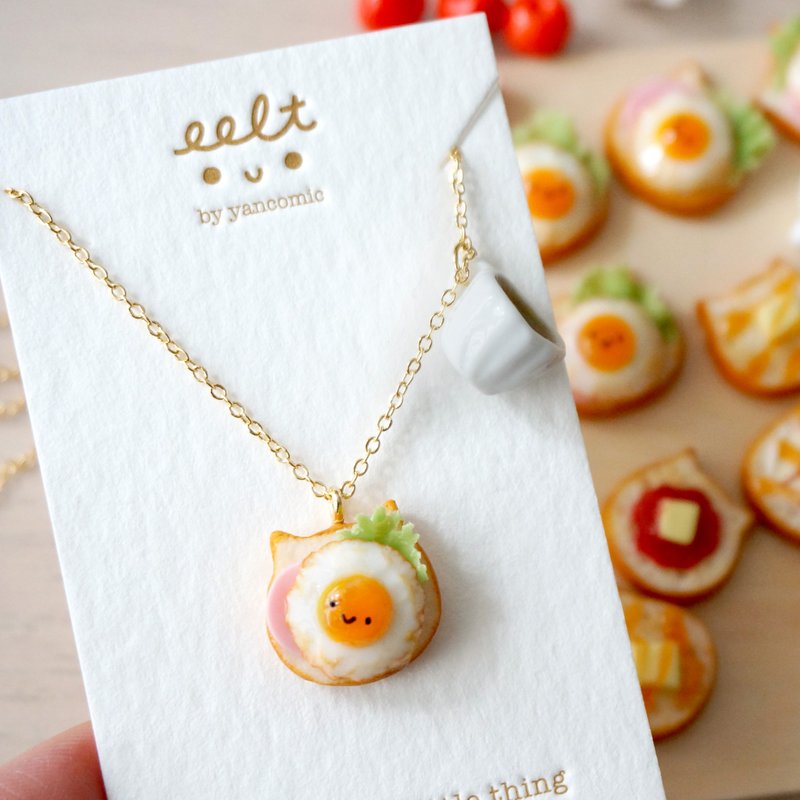 幸福.猫咪吐司.手工颈链 (现货/或接单订制) - 项链 - 树脂 卡其色