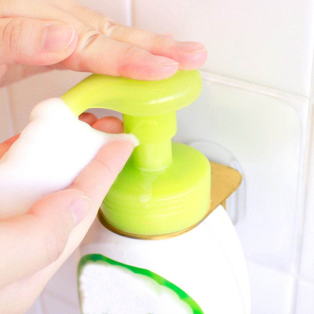 Foam wash hand milk rack Otel Magic Sticky Hook Foam Soap Bottle Holder Hole diameter 43mm Foam soap bottle holder Golden plating - 卫浴用品 - 塑料 金色