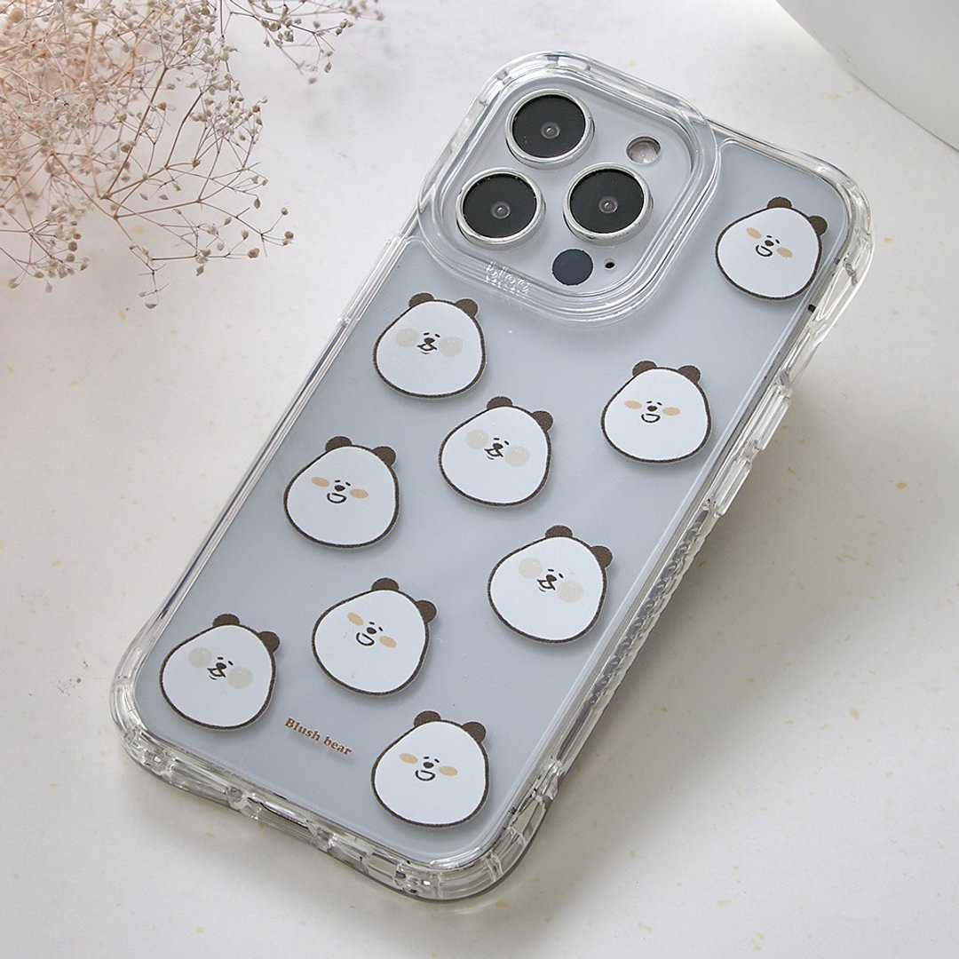 Blush bear微笑放送抗黄防摔MagSafe iPhone手机壳 - 手机壳/手机套 - 塑料 透明
