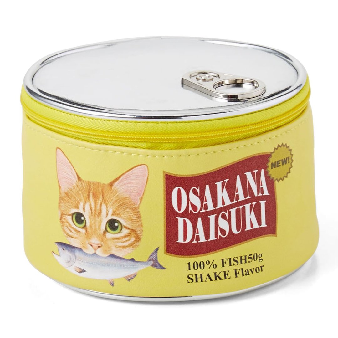 猫部 猫咪罐头化妆包 - 黄色 - 化妆包/杂物包 - 人造皮革 黄色