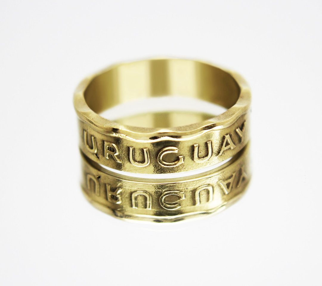 Uruguay Coin Ring 20 sentesimo 1976-1981 coin rings for men coin rings for woman - 戒指 - 其他金属 