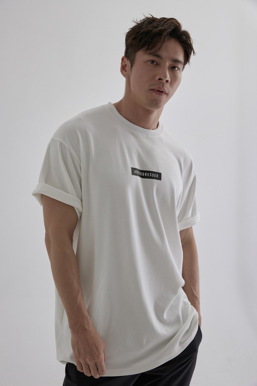 NJO men :: 超舒适 品牌设计踢 纯净白 - 男装上衣/T 恤 - 棉 白色