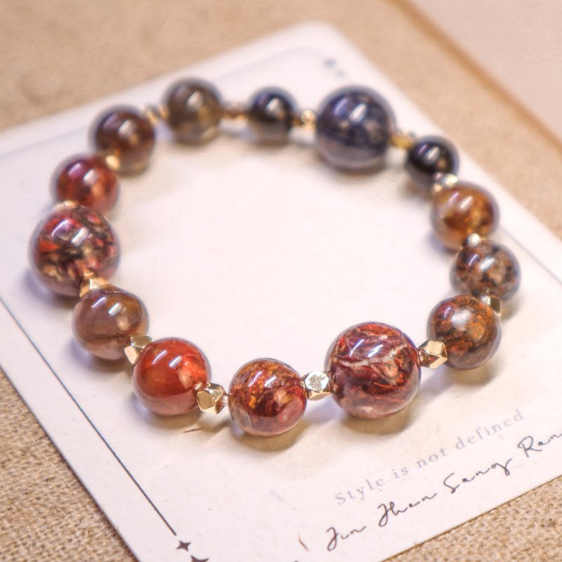 【彼得先生】招财x舒缓压力x开发浅能 l 彼得石x金曜石 l水晶手链 - 手链/手环 - 玉石 