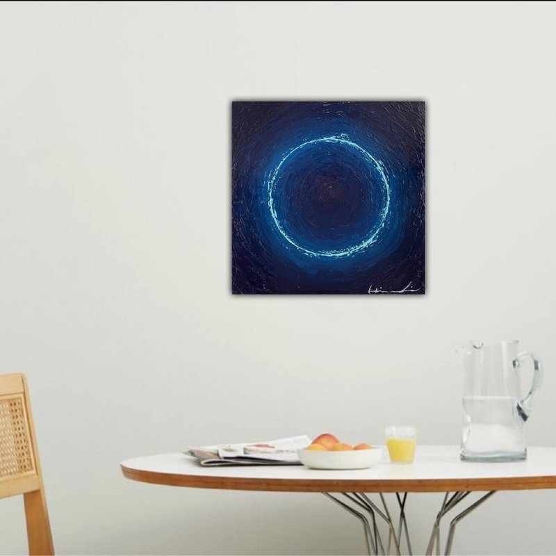 Abstract painting, contemporary art, interior art, 10.7 x 10.7 inches - 插画/绘画/写字 - 压克力 蓝色