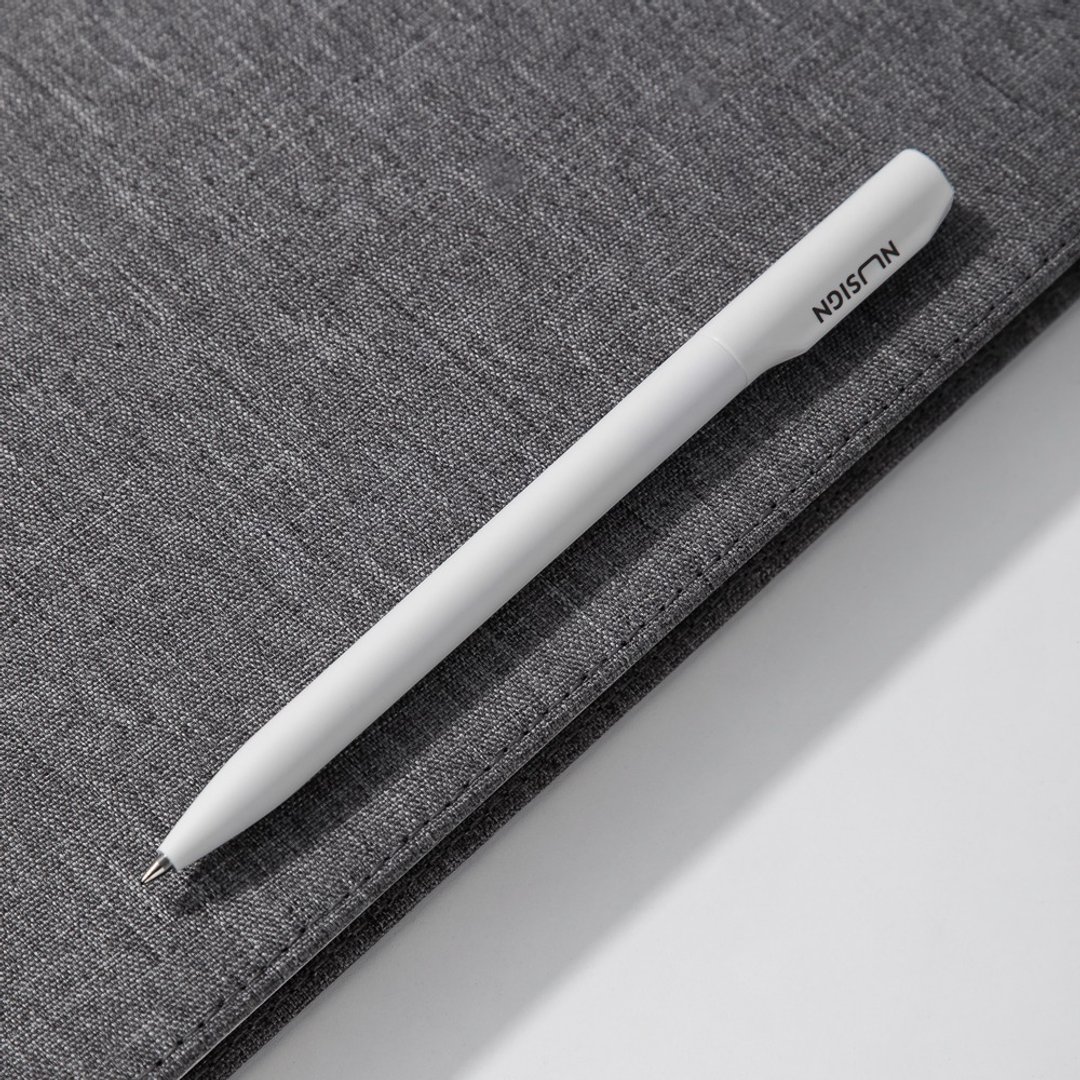 得力Deli NU SIGN旋转中性笔/NS552/白杆黑芯/0.5mm - 圆珠笔/中性笔 - 塑料 白色