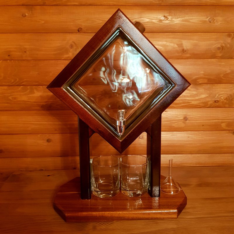 烈酒威士忌干邑酒分配器 用于装瓶酒精饮用酒具 - 酒杯/酒器 - 木头 咖啡色