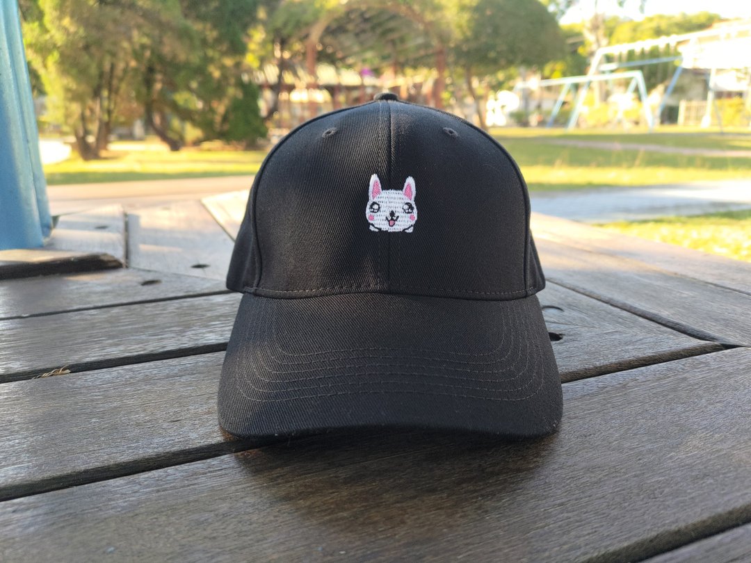 微笑小白刺绣老帽 - 帽子 - 棉 